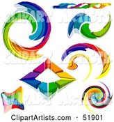 Digital Collage of Rainbow Logo Designs - Version 2