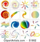 Digital Collage of Rainbow Logo Designs - Version 3