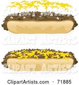 Digital Collage of Steak Sandwiches with and Without Cheese