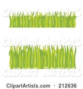 Digital Collage of Two Borders of Green Grass Blades