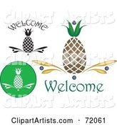 Digital Collage of Welcome Pineapples