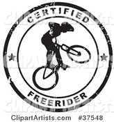 Distressed Black and White Certified Freerider Seal