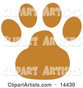 Dog Clip Art - Brown Dog Paw Print Clipart Illustration