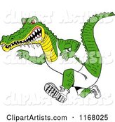 Drooling Alligator Running in Sports Apparel