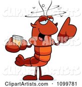 Drunk Lobster or Crawdad Mascot Character