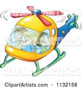 Excited Children in a Helicopter
