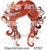 Faceless Woman with Red Wavy Hair