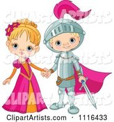 Fairy Tale Fantasy Princess and Knight Holding Hands