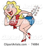 Flirty Blond Piggy Woman with a Sizzling Butt