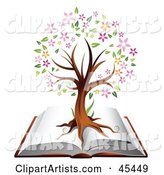 Flowering Family Tree Growing on an Open Book