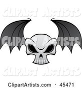 Flying Evil Skull with Bat Wings