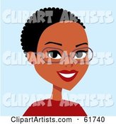 Friendly African American Lady Wearing Glasses and Smiling