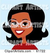 Friendly African American Woman Wearing Glasses and Smiling