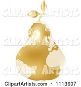 Gold Map Pear with a Dew Drop