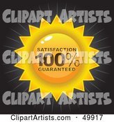 Gold Satisfaction 100 Percent Guaranteed Seal on Black
