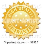 Golden High Quality Guarantee Stamp with Stars
