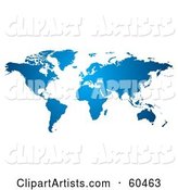 Gradient Blue World Atlas Map