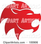 Gradient Red Lion Leo Zodiac Icon