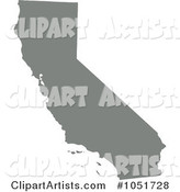 Gray Silhouetted Shape of the State of California, United States