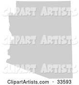 Gray State Silhouette of Arizona, United States, on a White Background