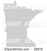 Gray State Silhouette of Minnesota, United States, on a White Background