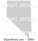 Gray State Silhouette of Nevada, United States, on a White Background