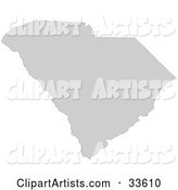 Gray State Silhouette of South Carolina, United States, on a White Background
