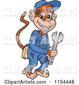 Grease Monkey Mechanic Holding a Wrench