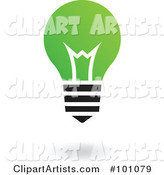 Green and Black Lightbulb Logo Icon