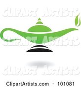Green and Black Magic Lamp Logo Icon