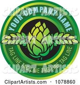 Green Bud and Circle Logo with Sample Text