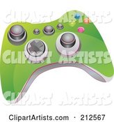 Green Video Game Controller with Buttons and Knobs