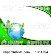 Green Vine and Blue Earth Background with White Copyspace