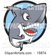 Grinning Shark Showing Its Teeth Clipart Illustration