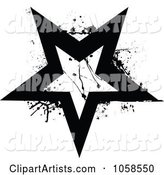 Grungy Black and White Star Logo - 2