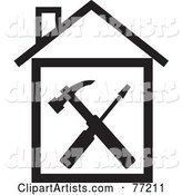 Hammer and Screwdriver in a Black and White House