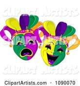 Happy and Sad Mardi Gras Masks