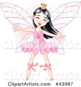 Happy Asian Ballerina Fairy Princess Dancing