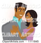Happy Black Couple Embracing and Smiling