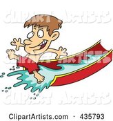 Happy Boy on a Water Slide
