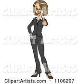 Happy Business Woman Holding a Thumb up