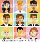 Happy Diverse Business People Avatars