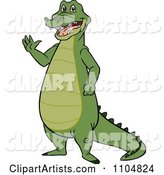 Happy Gator Standing and Waving