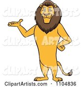 Happy Male Lion Presenting and Standing Upright