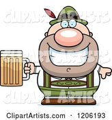 Happy Short Oktoberfest German Man Holding a Beer