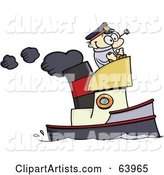 Happy Skipper Steering a Steam Boat