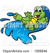 Happy Tortoise on a Water Slide
