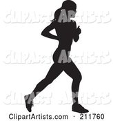 Healthy Black Silhouetted Woman Running