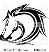 Horse Head Logo in Black and White 7