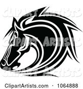 Horse Head Logo in Black and White 8